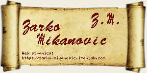 Žarko Mikanović vizit kartica
